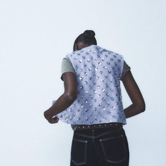 Zara NWT beaded knit vest top 5063/827 - Picture 4 of 9